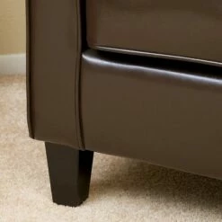 Isaac Tufted Brown Leather Club Chair -Chocolate Brown - Christopher Knight Home