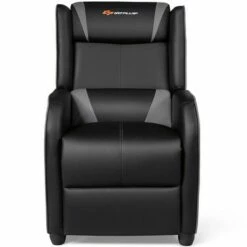 Costway Massage Gaming Recliner Chair Single Living Room Sofa Home Theater Seat PurpleGray -Living Room Chairs store unnamed file 12601