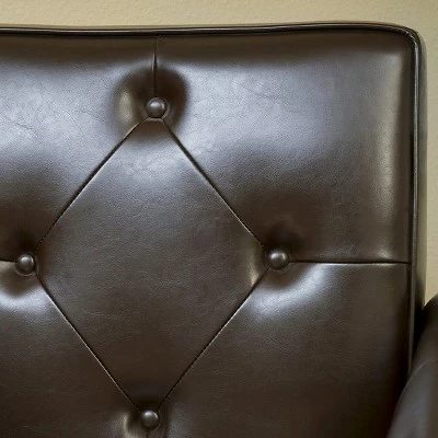 Isaac Tufted Brown Leather Club Chair -Chocolate Brown - Christopher Knight Home 4 Isaac Tufted Brown Leather Club Chair -Chocolate Brown - Christopher Knight Home - Image 2