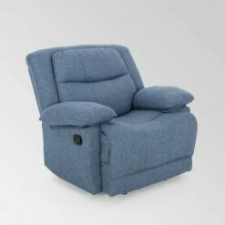 Estrada Contemporary Glider Recliner - Christopher Knight Home Navy Blue Tweed -Living Room Chairs store unnamed file 12611