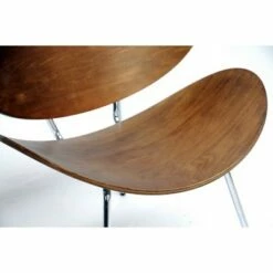 Set of 2 Reaves Effect Mid Century Modern Accent Chairs Brown/Metal Finish - Baxton Studio