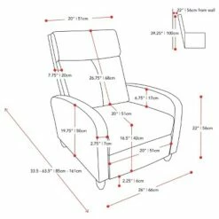 Lynwood Recliner Chair - CorLiving Light Gray -Living Room Chairs store unnamed file 12690