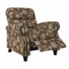 Rynn Bustle Back 2 Position Press-Back Recliner Chair Floral Chocolate Brown - ProLounger