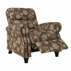Rynn Bustle Back 2 Position Press-Back Recliner Chair Floral Chocolate Brown - ProLounger