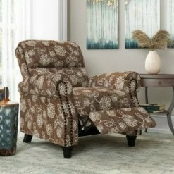 Rynn Bustle Back 2 Position Press-Back Recliner Chair Floral Chocolate Brown - ProLounger -Living Room Chairs store unnamed file 12748