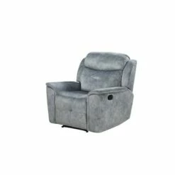 Fabric Upholstered Recliner Chair with USB Charging Docks - Benzara Blue -Living Room Chairs store unnamed file 12757