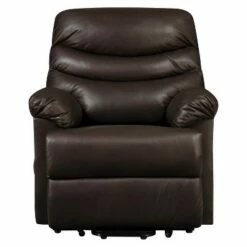 Wall Hugger Convert-a-Couch Renu Leather Power Lift Recliner Chair - ProLounger Brown