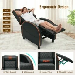 Costway Massage Gaming Recliner Chair Leather Single Sofa Home Theater Seat 22 Costway Massage Gaming Recliner Chair Leather Single Sofa Home Theater Seat -Living Room Chairs store unnamed file 12779