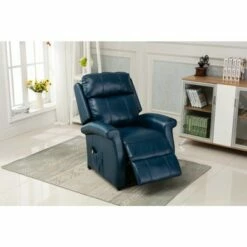 Lehman Navy Blue Traditional Lift Chair - Comfort Pointe -Living Room Chairs store unnamed file 12786