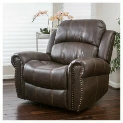 Charlie Bonded Leather Glider Recliner Club Chair - Christopher Knight Home