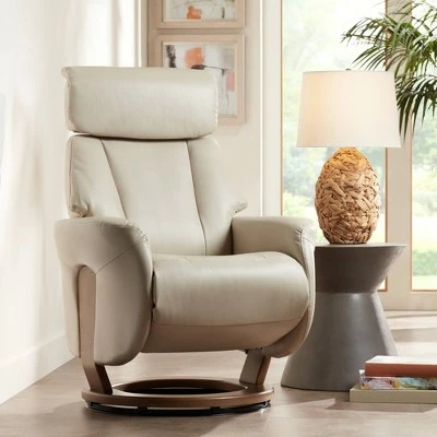 BenchMaster Augusta Taupe Faux Leather 4-Way Recliner Chair 3 BenchMaster Augusta Taupe Faux Leather 4-Way Recliner Chair