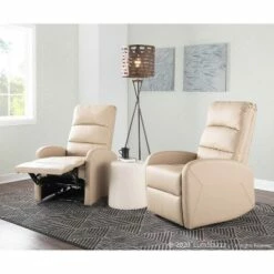Dormi Contemporary Upholstered Recliner Chair - LumiSource Light Gray -Living Room Chairs store unnamed file 12827