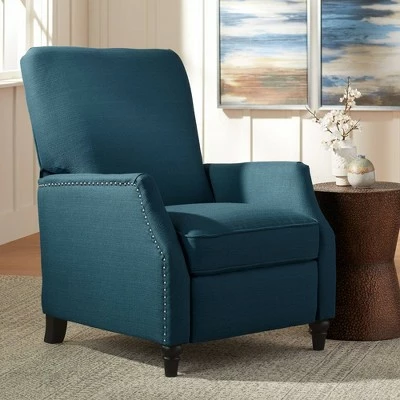 Studio 55D Bold Blue Recliner Chair Modern Armchair Comfortable Push Back Manual Reclining Footrest Bedroom Living Room Reading 3 Studio 55D Bold Blue Recliner Chair Modern Armchair Comfortable Push Back Manual Reclining Footrest Bedroom Living Room Reading