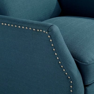 Studio 55D Bold Blue Recliner Chair Modern Armchair Comfortable Push Back Manual Reclining Footrest Bedroom Living Room Reading 5 Studio 55D Bold Blue Recliner Chair Modern Armchair Comfortable Push Back Manual Reclining Footrest Bedroom Living Room Reading - Image 3