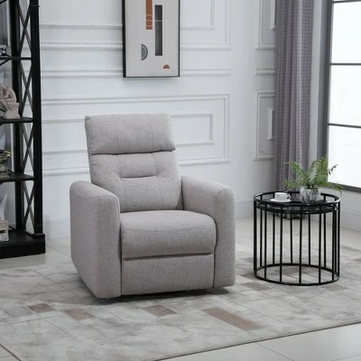 HomCom Manual Recliner Linen Swivel Rocker Chair 3 HomCom Manual Recliner Linen Swivel Rocker Chair