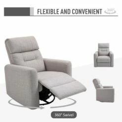 HomCom Manual Recliner Linen Swivel Rocker Chair 12 HomCom Manual Recliner Linen Swivel Rocker Chair -Living Room Chairs store unnamed file 12866