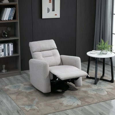 HomCom Manual Recliner Linen Swivel Rocker Chair 8 HomCom Manual Recliner Linen Swivel Rocker Chair - Image 6