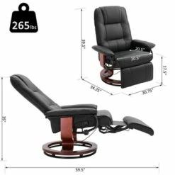 HomCom Faux Leather Adjustable Manual Swivel Base Recliner Chair with Footrest 14 HomCom Faux Leather Adjustable Manual Swivel Base Recliner Chair with Footrest -Living Room Chairs store unnamed file 12875
