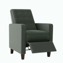 Nya Button Tufted Pushback Accent Chair - ProLounger Textured Gray -Living Room Chairs store unnamed file 12896