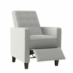 Nya Button Tufted Pushback Accent Chair - ProLounger Textured Gray -Living Room Chairs store unnamed file 12900