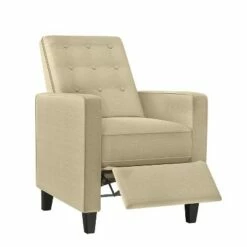 Nya Button Tufted Pushback Accent Chair - ProLounger Textured Gray -Living Room Chairs store unnamed file 12902