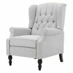 Walter Recliner Club Chair - Christopher Knight Home Light Gray -Living Room Chairs store unnamed file 12934