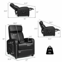 Costway Electric Modern Massage Recliner Sofa Chair Lounge with Remote Control