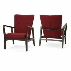 Set of 2 Becker Upholstered Armchairs - Christopher Knight Home Deep Red -Living Room Chairs store unnamed file 1295