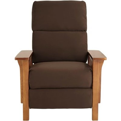 Elm Lane Ultra Suede Godiva Fabric Recliner Chair Modern Armchair Comfortable Push Manual Reclining Footrest Bedroom Living Room 7 Elm Lane Ultra Suede Godiva Fabric Recliner Chair Modern Armchair Comfortable Push Manual Reclining Footrest Bedroom Living Room - Image 5