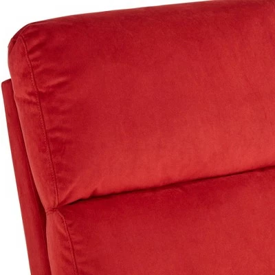 Elm Lane Plush Scarlet Fabric Recliner Chair Modern Armchair Comfortable Push Manual Reclining Footrest for Bedroom Living Room 4 Elm Lane Plush Scarlet Fabric Recliner Chair Modern Armchair Comfortable Push Manual Reclining Footrest for Bedroom Living Room - Image 2