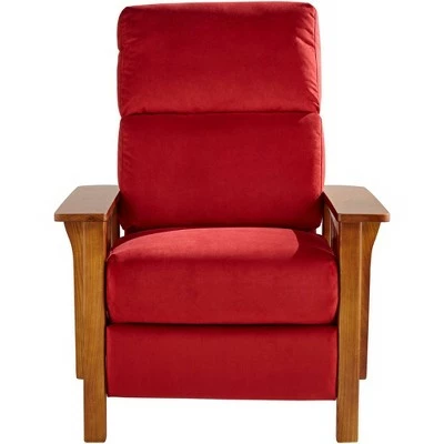 Elm Lane Plush Scarlet Fabric Recliner Chair Modern Armchair Comfortable Push Manual Reclining Footrest for Bedroom Living Room 7 Elm Lane Plush Scarlet Fabric Recliner Chair Modern Armchair Comfortable Push Manual Reclining Footrest for Bedroom Living Room - Image 5
