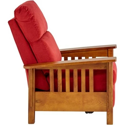 Elm Lane Plush Scarlet Fabric Recliner Chair Modern Armchair Comfortable Push Manual Reclining Footrest for Bedroom Living Room 8 Elm Lane Plush Scarlet Fabric Recliner Chair Modern Armchair Comfortable Push Manual Reclining Footrest for Bedroom Living Room - Image 6