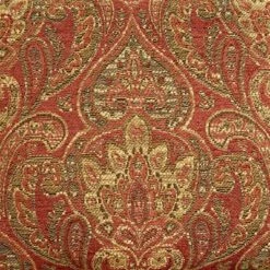 Elm Lane Red Cinnebar Fabric Recliner Chair Modern Armchair Comfortable Push Manual Reclining Footrest Bedroom Living Room Reading