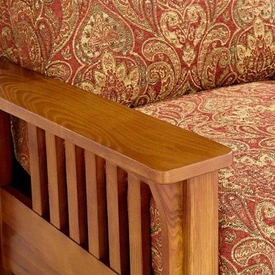 Elm Lane Red Cinnebar Fabric Recliner Chair Modern Armchair Comfortable Push Manual Reclining Footrest Bedroom Living Room Reading 5 Elm Lane Red Cinnebar Fabric Recliner Chair Modern Armchair Comfortable Push Manual Reclining Footrest Bedroom Living Room Reading - Image 3