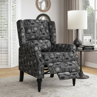 Ani Wingback Pushback Recliner - ProLounger Gray 4 Ani Wingback Pushback Recliner - ProLounger Gray - Image 2