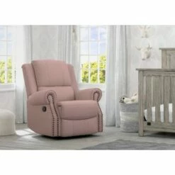 Delta Children Dylan Nursery Recliner Glider Swivel Chair Pink