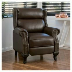 Tauris Faux Leather Recliner Club Chair Dark Brown - Christopher Knight Home
