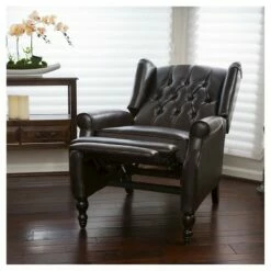 Walter Brown Bonded Leather Recliner Club Chair - Christopher Knight Home -Living Room Chairs store unnamed file 13027