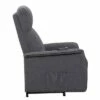 Fabric Power Lift Massage Recliner Chair with Wired Remote and Side Pockets Gray - Benzara