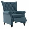 Button Tufted Press-Back Recliner Plush Low Pile Velvet Medium Blue - ProLounger -Living Room Chairs store unnamed file 13040