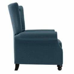 Button Tufted Press-Back Recliner Plush Low Pile Velvet Medium Blue - ProLounger -Living Room Chairs store unnamed file 13044