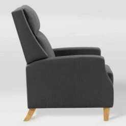 Lynwood Recliner Chair with Nailhead Trim - CorLiving Dark Gray -Living Room Chairs store unnamed file 13058