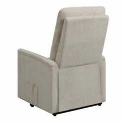 Fabric Power Lift Massage Chair with Tufted Stitched Accent - Benzara Brown