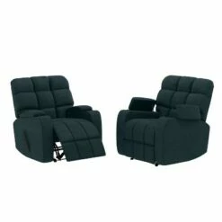 Set of 2 Wall Hugger Storage Recliner Chairs Microfiber - ProLounger Deep Blue 20 Set of 2 Wall Hugger Storage Recliner Chairs Microfiber - ProLounger Deep Blue -Living Room Chairs store unnamed file 13083