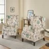 Set of 2 Wescott Contemporary Fabric Recliners Light Beige with Blue Floral/Dark Brown - Christopher Knight Home 1 Set of 2 Wescott Contemporary Fabric Recliners Light Beige with Blue Floral/Dark Brown - Christopher Knight Home -Living Room Chairs store unnamed file 13104