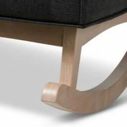 Marlena Mid - Century Modern Fabric Upholstered Whitewash Wood Rocking Chair - Baxton Studio Dark Gray -Living Room Chairs store unnamed file 1312