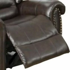 Individual Fun Bonded Leather and Plywood Recliner/Glider Brown - Benzara