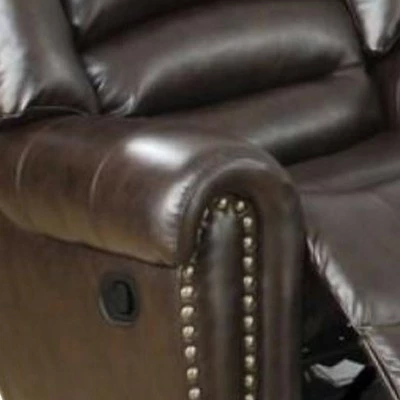 Individual Fun Bonded Leather and Plywood Recliner/Glider Brown - Benzara 5 Individual Fun Bonded Leather and Plywood Recliner/Glider Brown - Benzara - Image 3