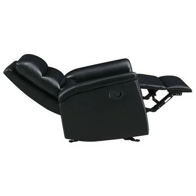 Glider Recliner with Channel Tufted Back Black - Benzara 5 Glider Recliner with Channel Tufted Back Black - Benzara - Image 3