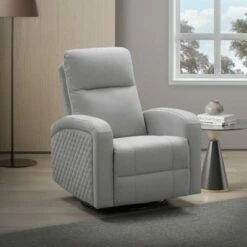 Lavina Fabric Swivel Glider Recliner - Abbyson Living Dark Gray